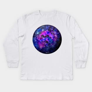 Purple Galaxy Kids Long Sleeve T-Shirt